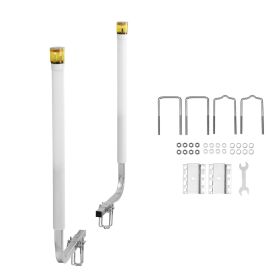 Boat Trailer Guide, 46 in with LED Light Trailer Guide Poles, 2PCS High-Hardness Steel Guide-Ons, Wide Adjustable Trailers Guides with PVC Pipes