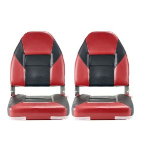 Boat Seat, High Backrest, Folding Fishing Boat Seat with Thickened Sponge Cushion & Waterproof PVC Leather, Aluminum Alloy Hinges