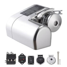 Horizontal Fishing Windlass, 12V DC 600W, Windlass Anchor Systems Fit for 1/4-Inch Chain or 9/16 & 5/8 Inch Nylon Rope, Max Pull 573 lbs