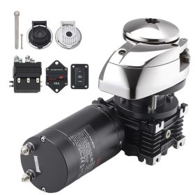 Vertical Fishing Windlass, 12V DC 1100W, Windlass Anchor Systems Fit for 1/4-Inch Chain or 9/16 & 5/8 Inch Nylon Rope, Max Pull 700 lbs